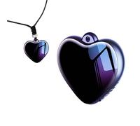 Grabadora de voz con colgante de corazón, mini grabadora de voz con captura de sonido inteligente, diseño discreto para conferencias, reuniones y notas personales (negro) (16 GB)