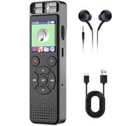 Grabadora de voz de 100 GB, grabadora con reproducción y grabación controlada por voz, grabadora de voz con cancelación de ruido para conferencias, reuniones, entrevistas, clases (auriculares)