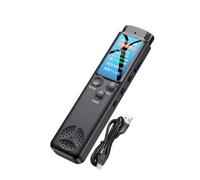 Grabadora de voz digital - Grabadoras de voz de grabación rápida con contraseña, grabadora HD con dos micrófonos, dictáfono de pantalla grande para conferencias, reuniones, uso por