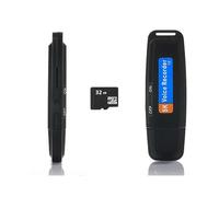 Grabadora de Voz Espia USB con Tarjeta Micro SD 32 GB | Mini grabadora de Voz Ideal para Tus Clases, Reuniones, Entrevistas | Grabadora Voz USB espia con hasta 500 Horas Grabación.