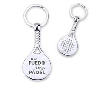 GRABADOS IMAZ LASER® Pala Pádel Llavero No Puedo, Tengo Pádel - Llavero Grabado Padel - Accesorios para Jugadores de Padel - Regalo Original con Mensaje Grabado Láser - Llavero Metálico