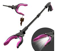 Grabber Reacher Tool-Long 32 pulgadas (rosa) Aluminio Plegable Pick Up Stick-Strong Grip Estantes Luz LED Punta Magnética, Herramienta de recogedor de basura ligera para personas mayores - por Luxet