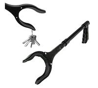 Grabber Tool - Garra magnética de aluminio de 19 pulgadas, giratoria, ligera, plegable, herramienta de recogida, agarradores de agarre para ancianos, herramienta de recogida de basura, color negro