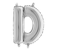Grabo 14239S-P Letra D Globo Midiloon Mini Single Pack, Longitud-14 pulgadas, Color,Plata, Talla Única