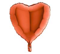 Grabo 18015O-P Globo en forma de corazón, paquete único, longitud de 18 pulgadas, color, naranja, talla única