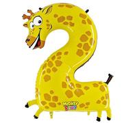 Grabo 42-0WE-P Número 2 jirafa Animaloons Single Pack, Longitud-40 pulgadas, Multicolor, Talla Única , color/modelo surtido
