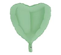 GRABO Balón de aluminio con forma de corazón, 46 cm, color verde mate