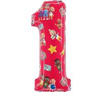 Grabo Coco Melon - Globo de aluminio con forma de número 1 de 66 cm