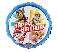 Grabo Globo de cumpleaños de la Patrulla Canina. Globo redondo para fiestas infantiles con diseño de perros de la Patrulla Canina, en papel de aluminio con pajita para inflarlo. Globos de colores