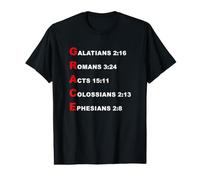Grace Acrostic - 5 Christian Faith Bible Verse Scriptures Camiseta gráfica económica