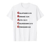 Grace Acrostic - 5 Christian Faith Bible Verse Scriptures Camiseta gráfica económica