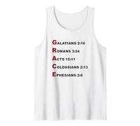 Grace Acrostic - 5 Christian Faith Bible Verse Scriptures Camiseta sin Mangas