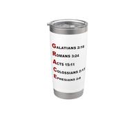 GRACE Acrostic - 5 Christian Faith Bible Verse Scriptures Vaso térmico de acero inoxidable de doble pared