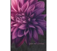 Grace and Kindness Purple Dahlia Hardcover Journal - 120 Lined Pages with Floral Background - 7"x10"