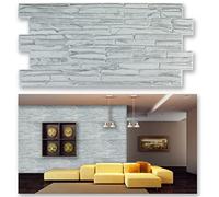 Grace Baltic - Paneles de pared 3D para decoración de pared interior no adhesivos, finos y elásticos, de PVC, Oro (10 piezas / 4.6 m2) (18, Cuarcita Gris)