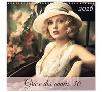 Grâce des années 30 (Calendrier mural carré 2026 30 x 60 cm (ouvert)) Calendrier double avec une page pour vos prises de notes