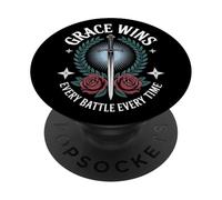 Grace GANA Cada Batalla Christian Streetwear PopSockets PopGrip Adhesivo