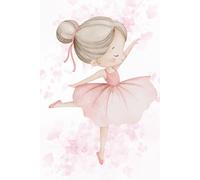Grace in Motion | 6x9 inches 100 blank lined pages: A Soft Pink Lined Notebook Featuring a Ballerina Girl
