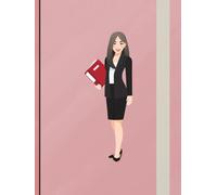 Grace in Motion: A Stylish Hardcover Lined Notebook with Pink Gradient Cover and Professional Woman Graphic - 8.25" x 11", 200 Pages for Notes, Goals, and Daily Reflections