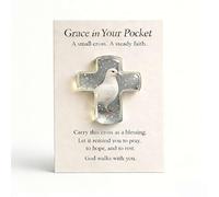 Grace in Your Pocket - Cruz cristiana en miniatura de bolsillo para fe, ficha cardenal acrílica 2D con tarjeta positiva, mini recordatorio de fe de Pascua, regalos de condolencias para amigos y