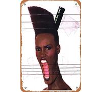 Grace Jones - Letrero de metal retro con texto en inglés "Slave to the Rhythm", 30,5 x 20,3 cm, decoración de pared para el hogar, bar, cueva