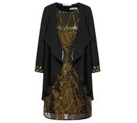 GRACE KARIN Conjunto de Fiesta para Mujer Vestido de Lentejuelas sin Mangas con Chaqueta Elegante