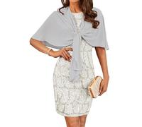 GRACE KARIN Mujer Vestido de Fiesta con Lentejuelas Cuello Redondo Sin Mangas Bodycon + Chaqueta de Gasa