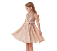 GRACE KARIN Vestido dorado para niñas, con lentejuelas brillantes, para fiesta, formal, regreso a casa, cumpleaños, sin mangas