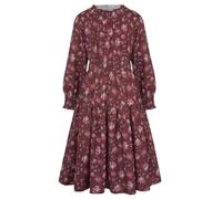 GRACE KARIN Vestido floral para niña con bolsillos, manga larga, otoño, vestido maxi elegante, vestido festivo para niños, línea A, vestido de princesa, granate, 8-9 años