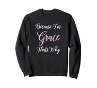 Grace Name Personalizado Mujer Lindo Rosa Negro Hermana Niña Sudadera
