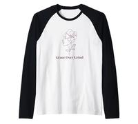 Grace Over Grind Soft Life Motivación para el Bienestar de Las Mujeres Camiseta Manga Raglan