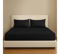 Grace Sábana bajera ajustable de algodón egipcio de 300 hilos, tamaño King, con bolsillo extra profundo de 40 cm, sábanas elásticas duraderas de algodón natural de alta calidad