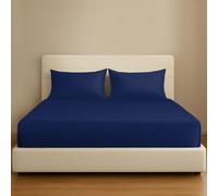 Grace Sábana bajera ajustable de algodón egipcio de 300 hilos, tamaño King, con bolsillo extra profundo de 40 cm, sábanas elásticas duraderas de algodón natural de alta calidad