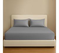 Grace Sábana bajera ajustable de algodón egipcio de 300 hilos, tamaño King, con bolsillo extra profundo de 40 cm, sábanas elásticas duraderas de algodón natural de alta calidad