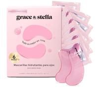 Grace & Stella Parches Ojos Bolsas y Ojeras - Parches Antiarrugas y Antiojeras con Ácido Hialurónico Premiados - Veganos y No Testados en Animales [6 Pares, Rosa]