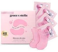 Grace & Stella Parches Ojos - Reducen Ojeras Mujer, Bolsas y Arrugas - Parches Ojos Premiados Veganos y No Testados en Animales [48 Pares, Rosa]