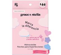Grace & Stella Parches para Acné - Seca Granos y Espinillas, Son Invisibles y No Testados en Animales [144 Unidades, Diferentes Formas]