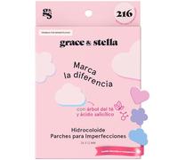 Grace & Stella Parches para Acné - Seca Granos y Espinillas, Son Invisibles y No Testados en Animales [216 Unidades, Diferentes Formas]