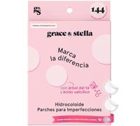 Grace & Stella Parches para Granos - Para Acné Facial, Seca Espinillas, Son Invisibles y No Testados en Animales [144 Unidades, Redondos]