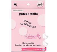Grace & Stella Parches para Granos - Para Acné Facial, Seca Espinillas, Son Invisibles y No Testados en Animales [216 Unidades, Redondos]