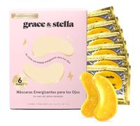 Grace & Stella Parches para Ojeras y Bolsas Mujer - Parches Antiarrugas y Antiojeras con Ácido Hialurónico Premiados - Veganos y No Testados en Animales [6 Pares, Dorado]