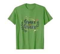 Grace Upon Grace: La fe inspiradora de Las Mujeres cristianas Camiseta, Hombre, Hierba, 3XL