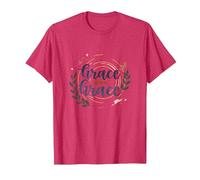 Grace Upon Grace: La fe inspiradora de Las Mujeres cristianas Camiseta, Hombre, Rojo Jaspeado, XXL