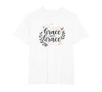 Grace Upon Grace: La fe inspiradora de Las Mujeres cristianas Camiseta, Hombre Tallas Grandes, Blanco, 5X Alto