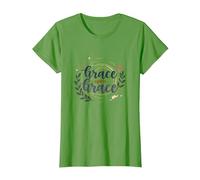 Grace Upon Grace: La fe inspiradora de Las Mujeres cristianas Camiseta, Mujer, Hierba, XXL