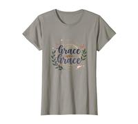 Grace Upon Grace: La fe inspiradora de Las Mujeres cristianas Camiseta, Mujer, Pizarra, XL