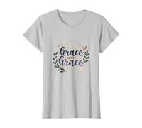 Grace Upon Grace: La fe inspiradora de Las Mujeres cristianas Camiseta, Mujer, Plata, XXL