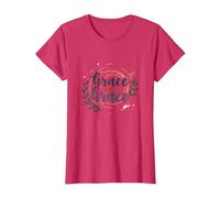 Grace Upon Grace: La fe inspiradora de Las Mujeres cristianas Camiseta, Mujer, Rojo Jaspeado, L