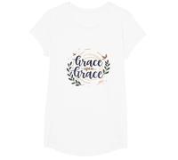 Grace Upon Grace: La fe inspiradora de Las Mujeres cristianas Camiseta, Niñas, Blanco, Pequeña