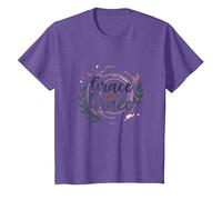 Grace Upon Grace: La fe inspiradora de Las Mujeres cristianas Camiseta, Niños, Morado Jaspeado, 6 años